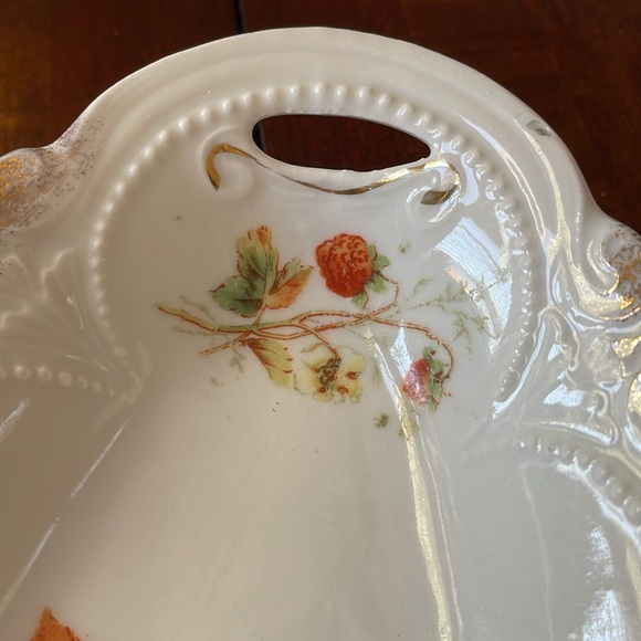 Vintage oval serving Relish Dish wild strawberry pattern Bavaria - Picture 3 of 7